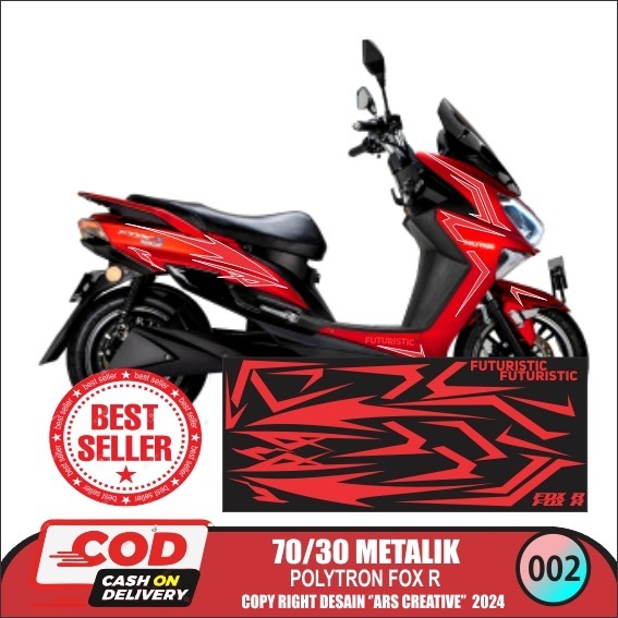 Jual Sticker Striping Lis Cutting Motor listrik Polytron FOX R Variasi ...