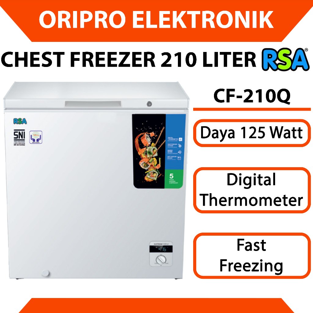 Jual Box Chest Freezer 200 Liter RSA Digital Thermometer CF-210 CF210 ...