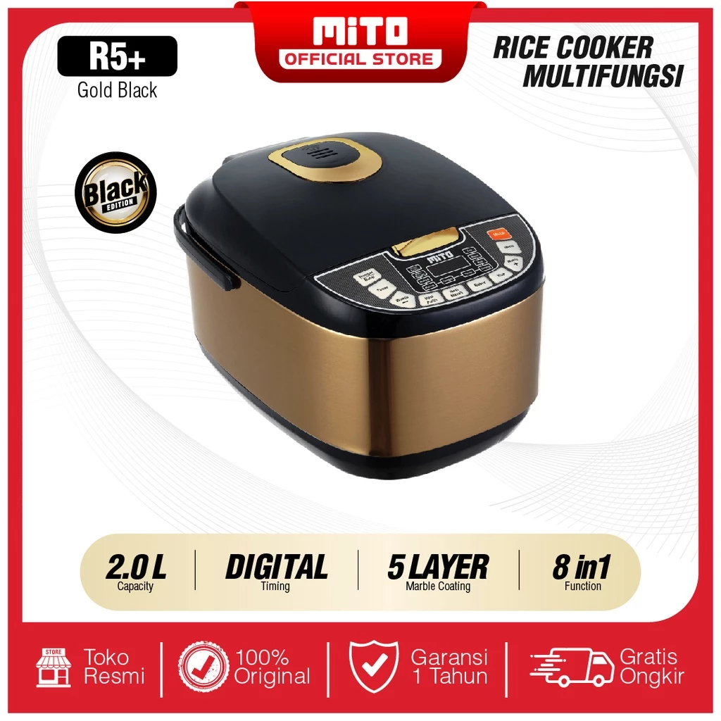 Jual MITO Digital Rice Cooker R5+ Magic Com Penanak Nasi 2L Black ...