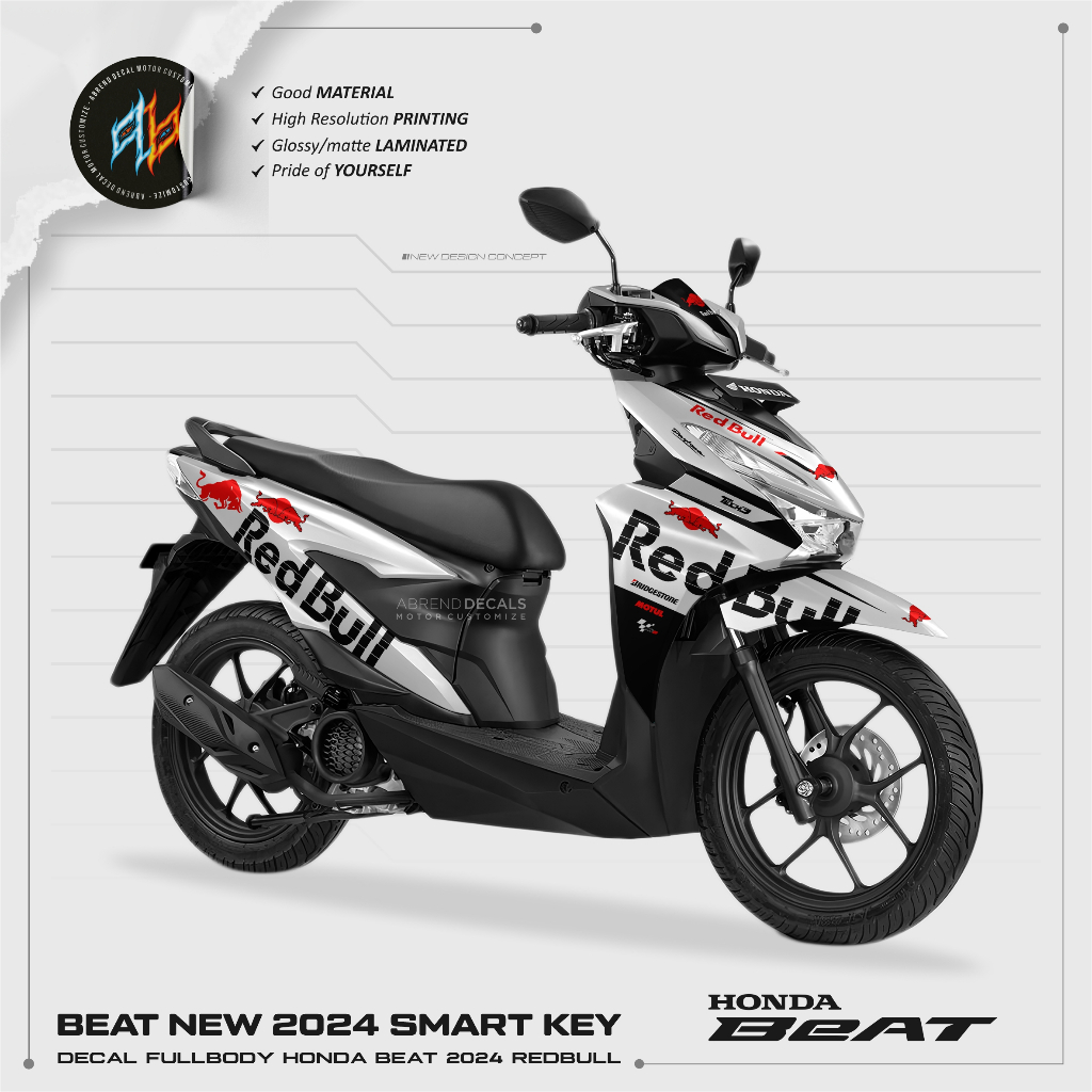 Jual DECAL FULLBODY BEAT NEW 2024 REDBULL / STIKER MOTOR HONDA BEAT ...