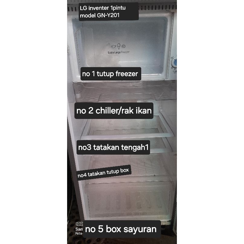 Jual RAk bekas kulkas LG inventer 1pintu model GN-Y201 SL | Shopee ...