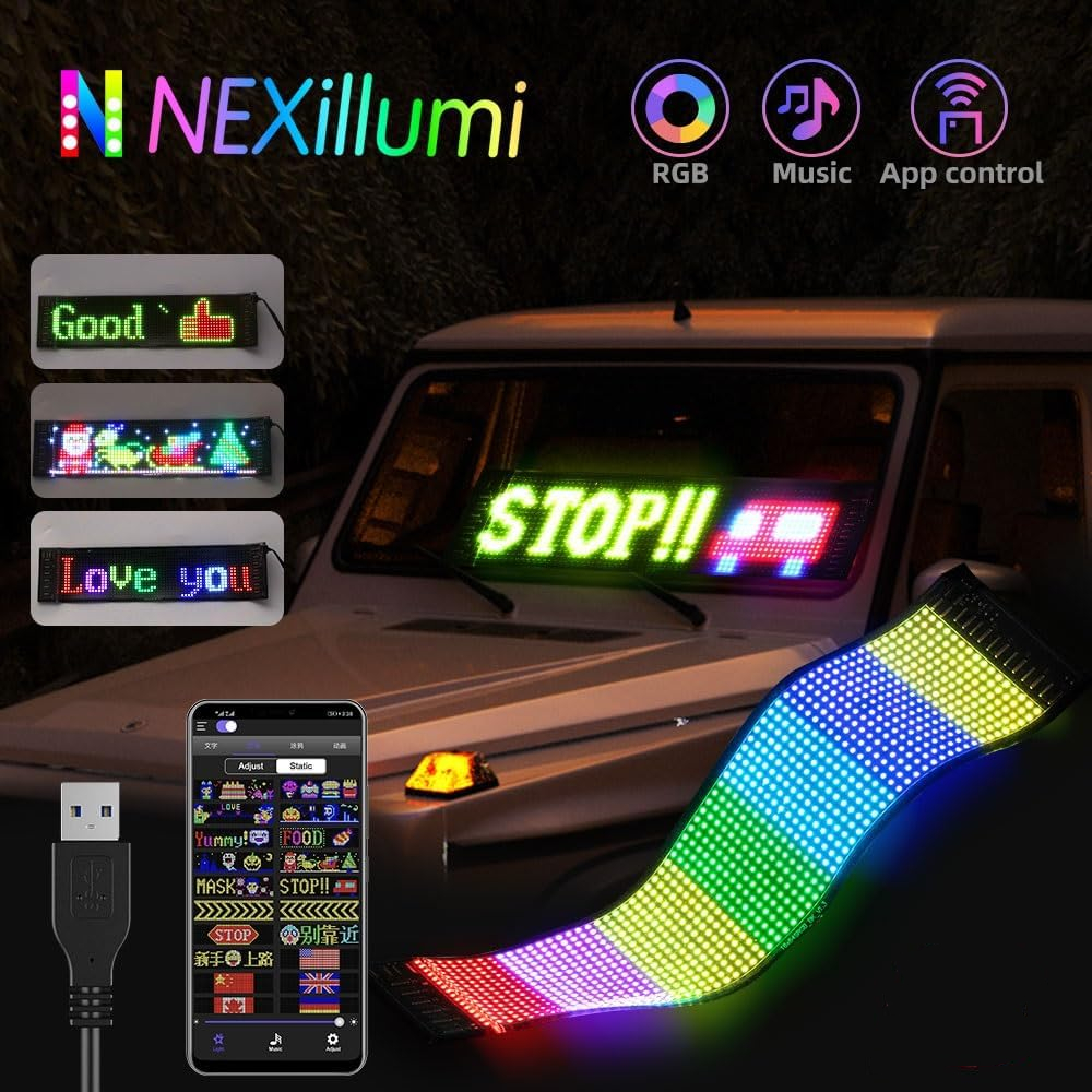Jual Running Text LED Matrix Panel Bluetooth Colorful Display Kit 5V ...