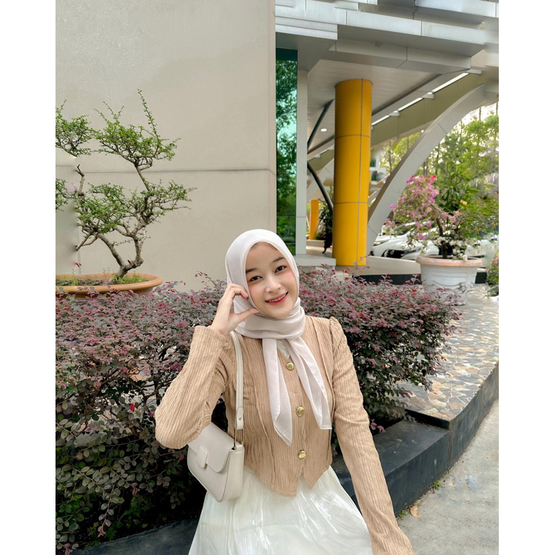 Jual AT012 Queenstreet | Amelia Button Top Vintage | Atasan Blouse ...