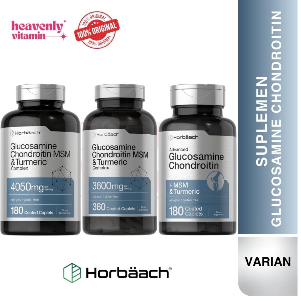 Jual Horbaach Glucosamine Chondroitin with Turmeric & MSM 4050 mg isi 180  Caplets & 3600 mg isi 360 caplets | Shopee Indonesia