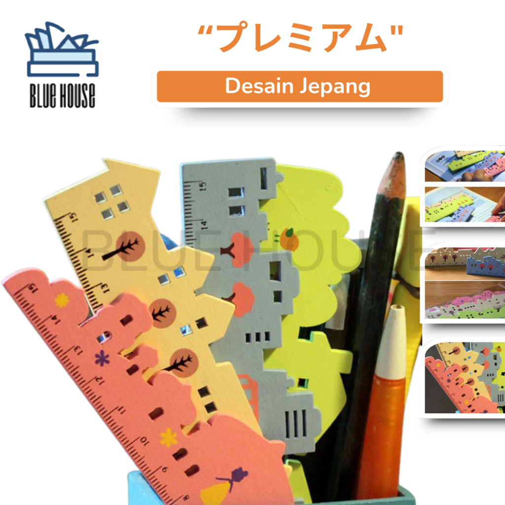 Jual Penggaris Ruler ATK Anak Sekolah Panjang 15cm Unik Bentuk Rumah ...