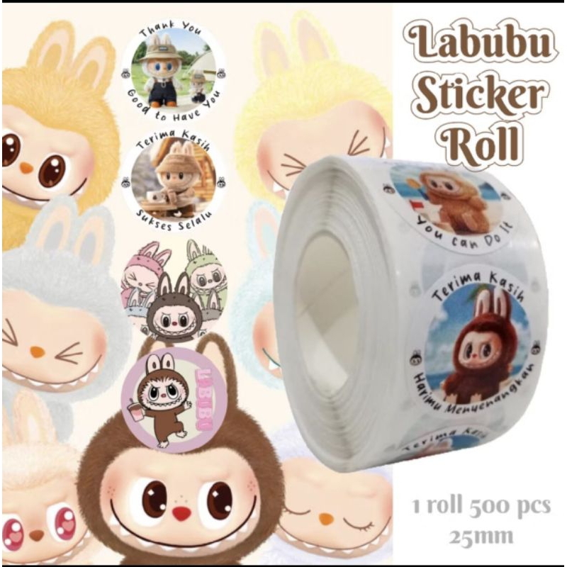 Jual LABUBU Sticker Roll Cartoon 2,5cm Stiker Kartun Sanrio Kuromi ...
