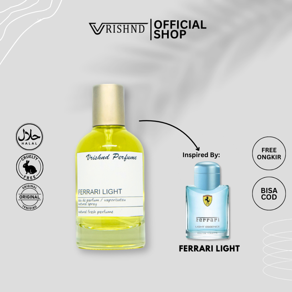 Vrishnd Parfum Pria Inspired By Ferrari Light Essence Tahan Lama Aroma  Mewah Fresh Woody
