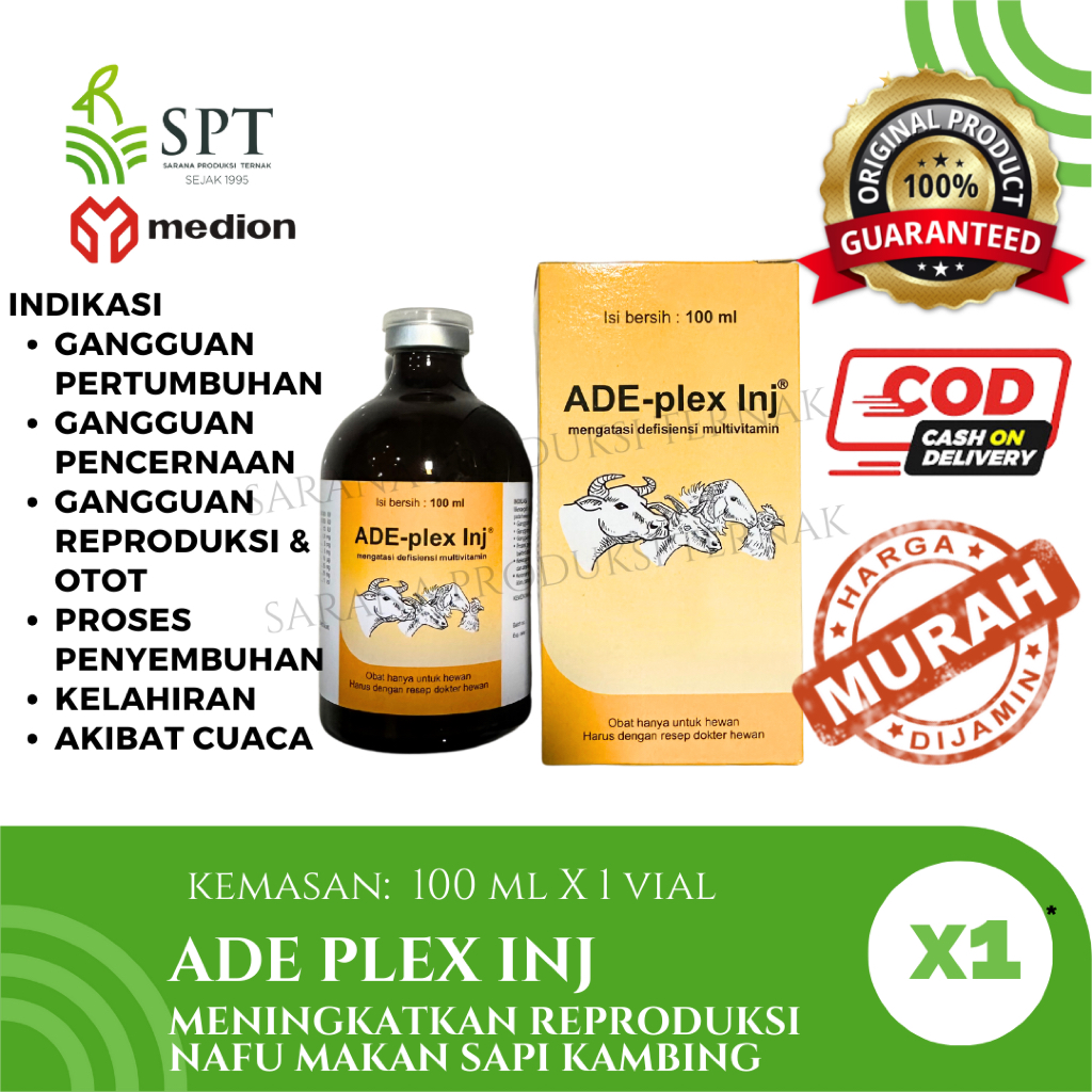 Jual ADE PLEX INJ 100 ML MENINGKATKAN REPRODUKSI NAFSU MAKAN HEWAN ...