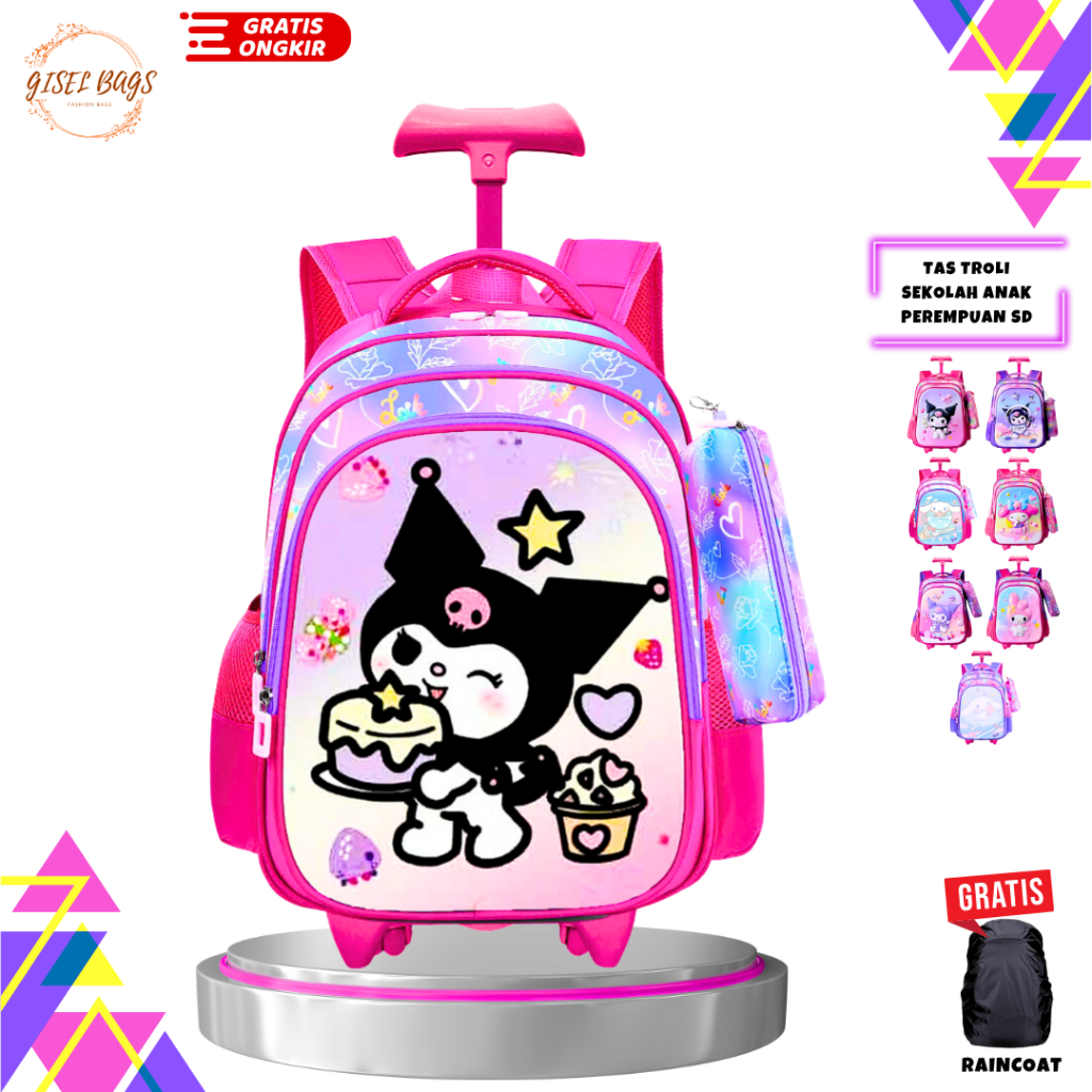 Jual tas koper anak perempuan kuromi sekolah sd ransel gambar sanrio ...