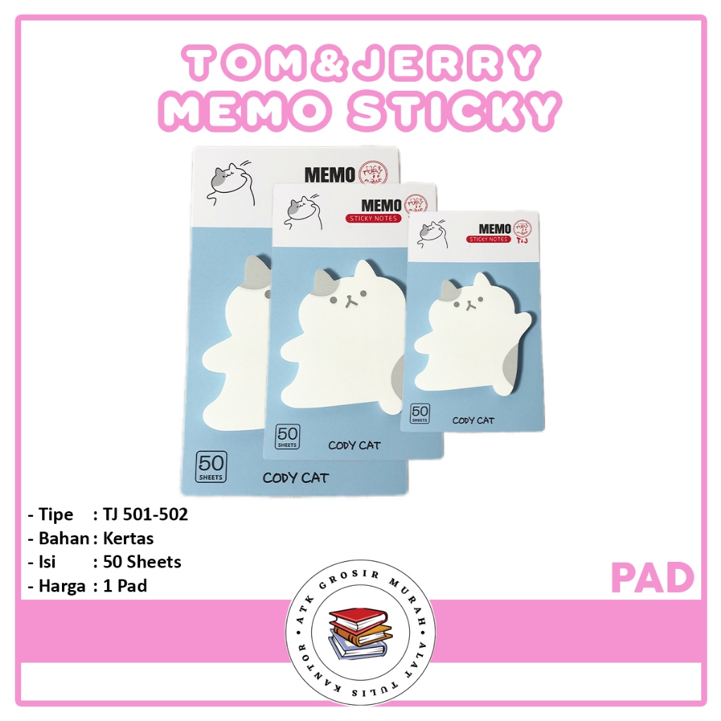 Jual TOM & JERRY - Memo Sticky Notes Karakter TJ-501-502 - PAD | Shopee ...