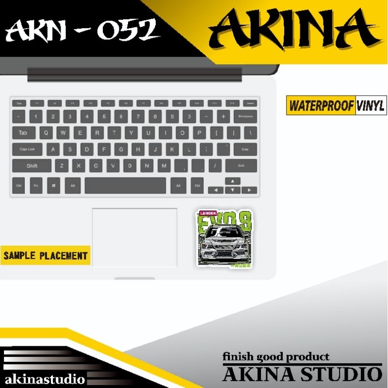 Jual sticker vinyl anti air lancer evolution 9 front view | stiker ...