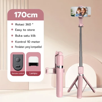 Jovitech Tripod 4 Kaki Stabil Tongsis Selfie Stick Bluetooth Satu Fungsi Klik 178cm TR17