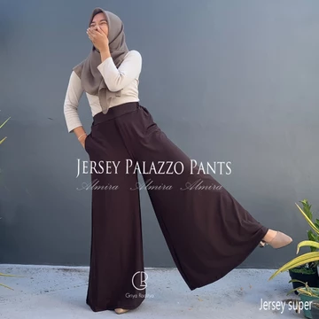 Celana Kulot Wanita Jersey Palazzo Pants Griyaraditya Almira Kulot Panjang Wide Pants