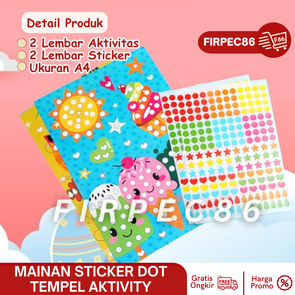 Jual Mainan Edukasi DOT ACTIVITY STIKER / 2 lembar Dot Activity Mainan ...