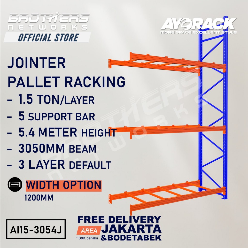 Jual RAK PALET TINGGI 5.4 METER AYORACK AI15-3054S W12 - RACK PALLET ...