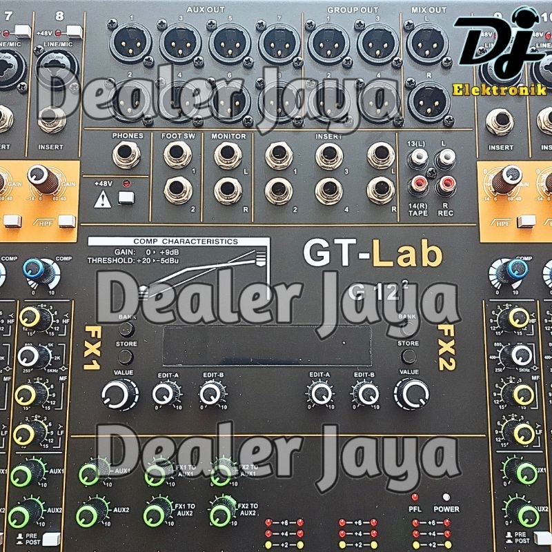 Jual Mixer Analog RDW GT Lab 12 / G12 / G 12 + KOMPRES PLUS FX 2 - 12 ...