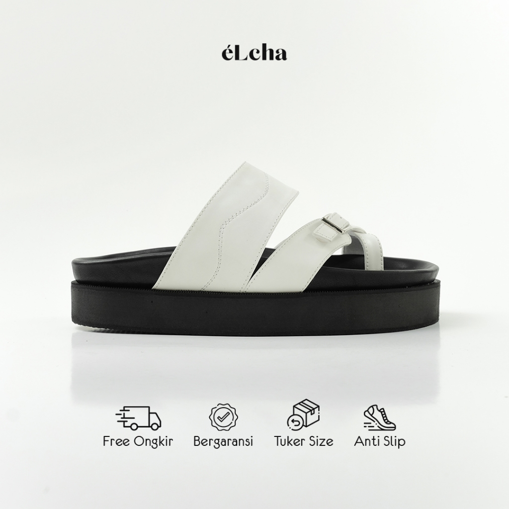 Jual Sandal Wanita Platform Elcha Sendal - Lily White | Shopee Indonesia