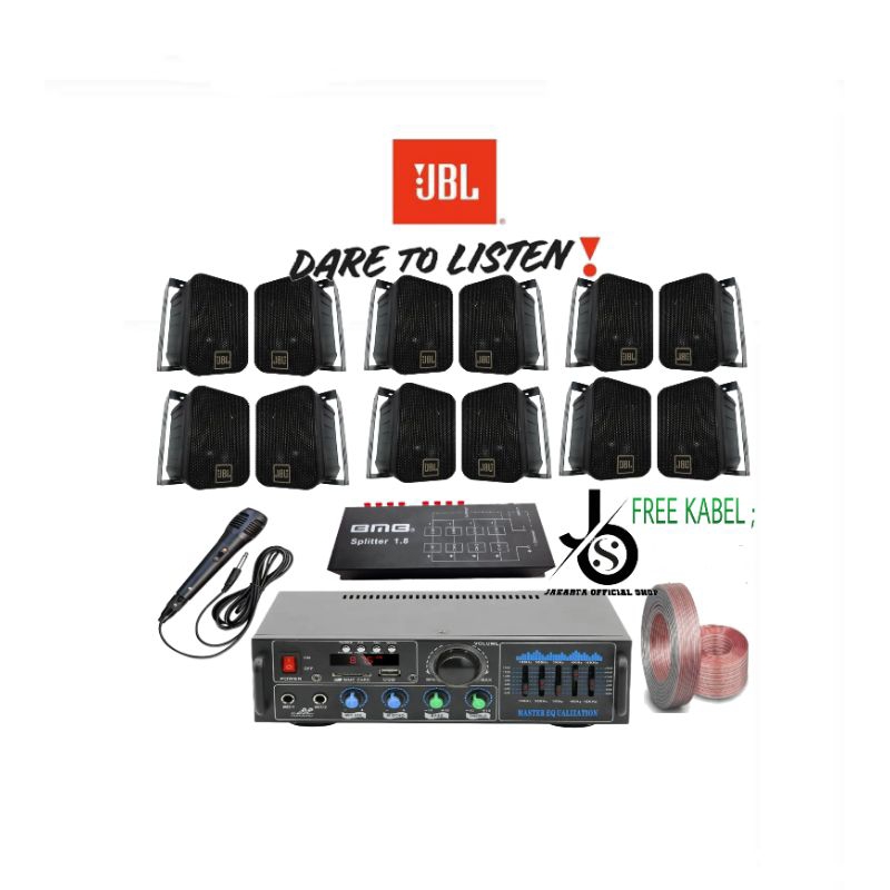 Jual Paket caffe, sekolah,lapangan JBL 12 TITIK SPEAKER AMPLIFIER KR