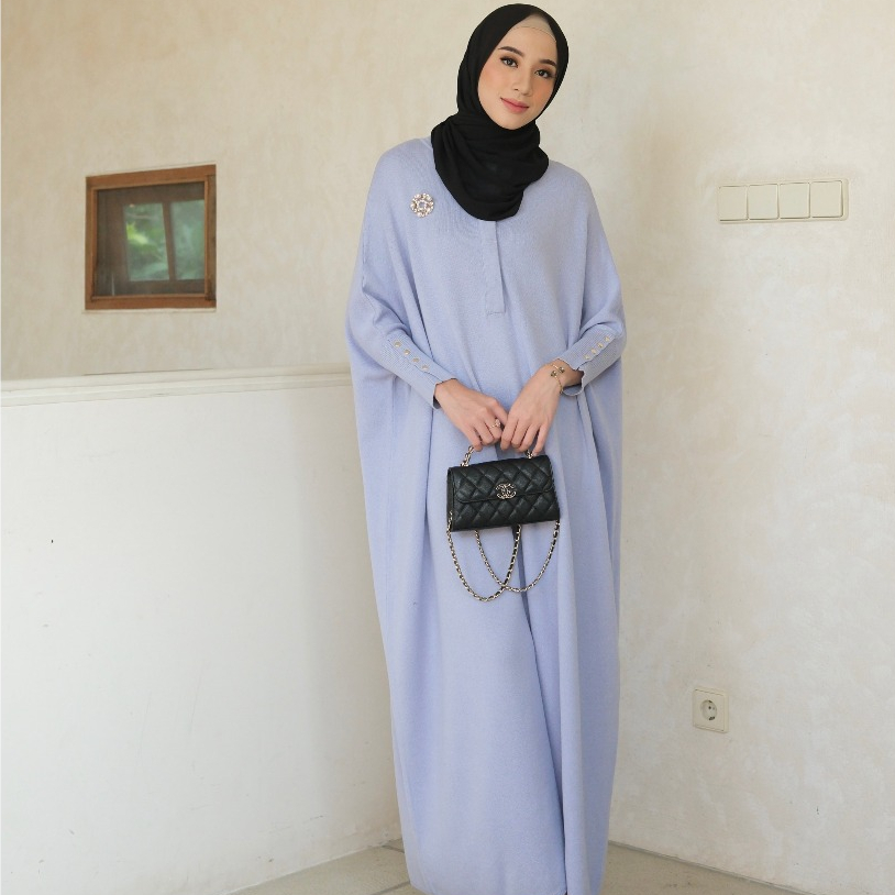 Jual GONEGANI OFFICIAL - Dress Panjang Polos Batwing Dress Berkancing ...