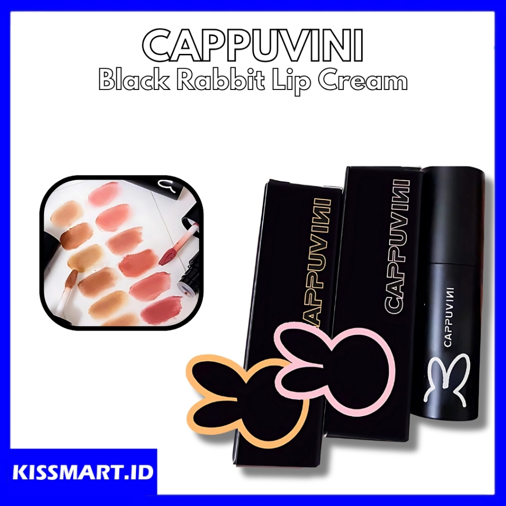 Jual BPOM CAPPUVINI Black Rabbit Lip Cream Lip Glaze Velvet Lipstik ...