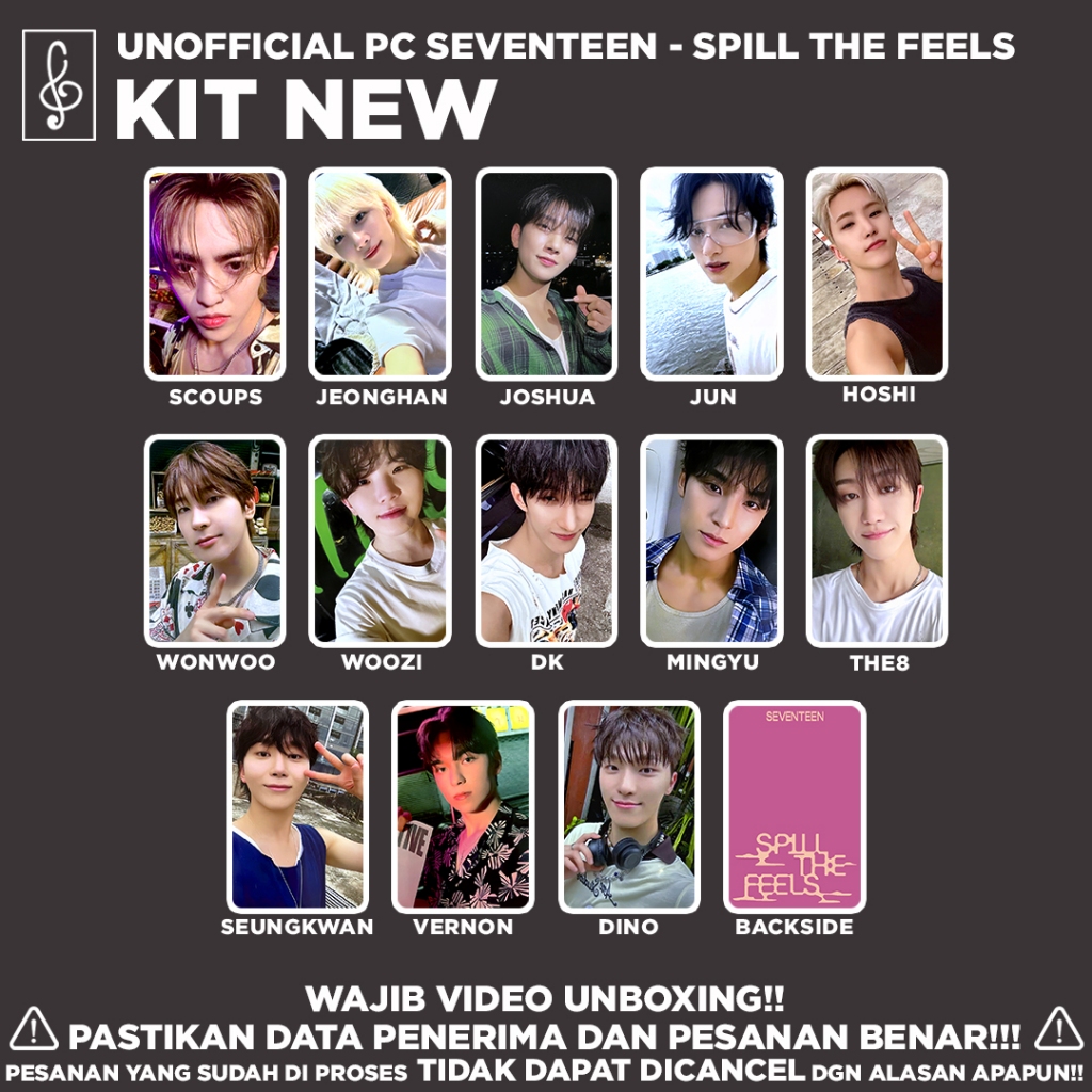 Jual [SEVENTEEN] SPILL THE FEELS PHOTOCARD UNOFFICIAL | Shopee