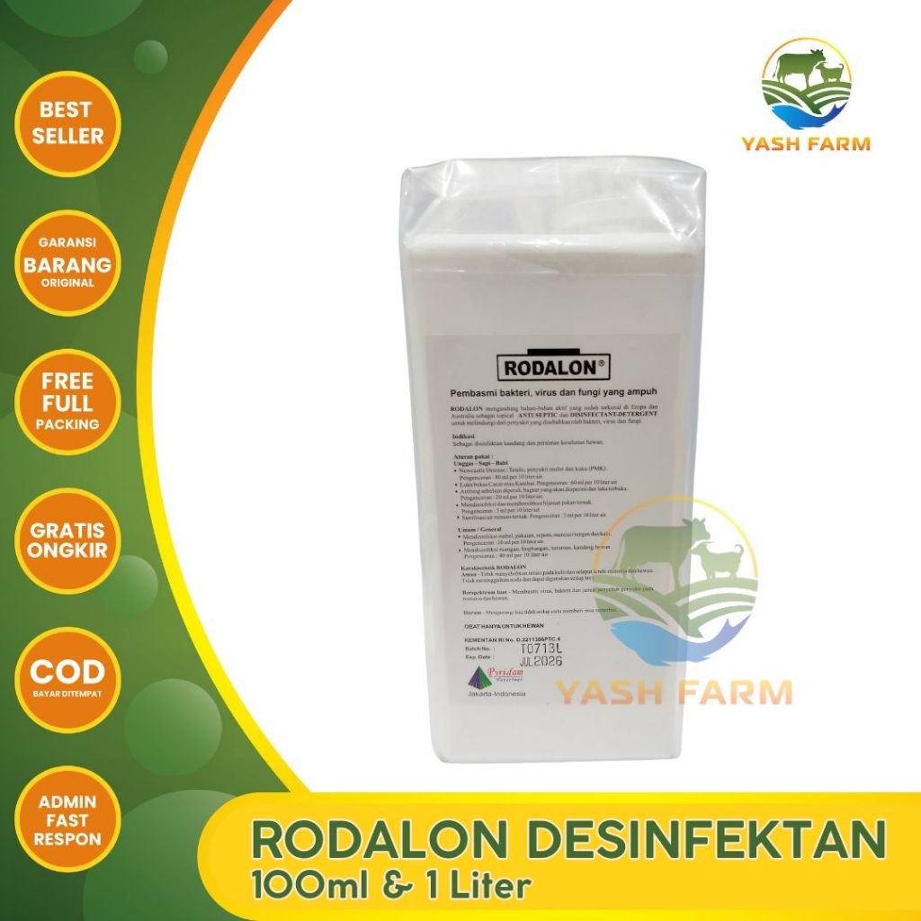 Jual RODALON 100 ML 1 LITER - DESINFEKTAN ANTISEPTIK PEMBASMI VIRUS ...
