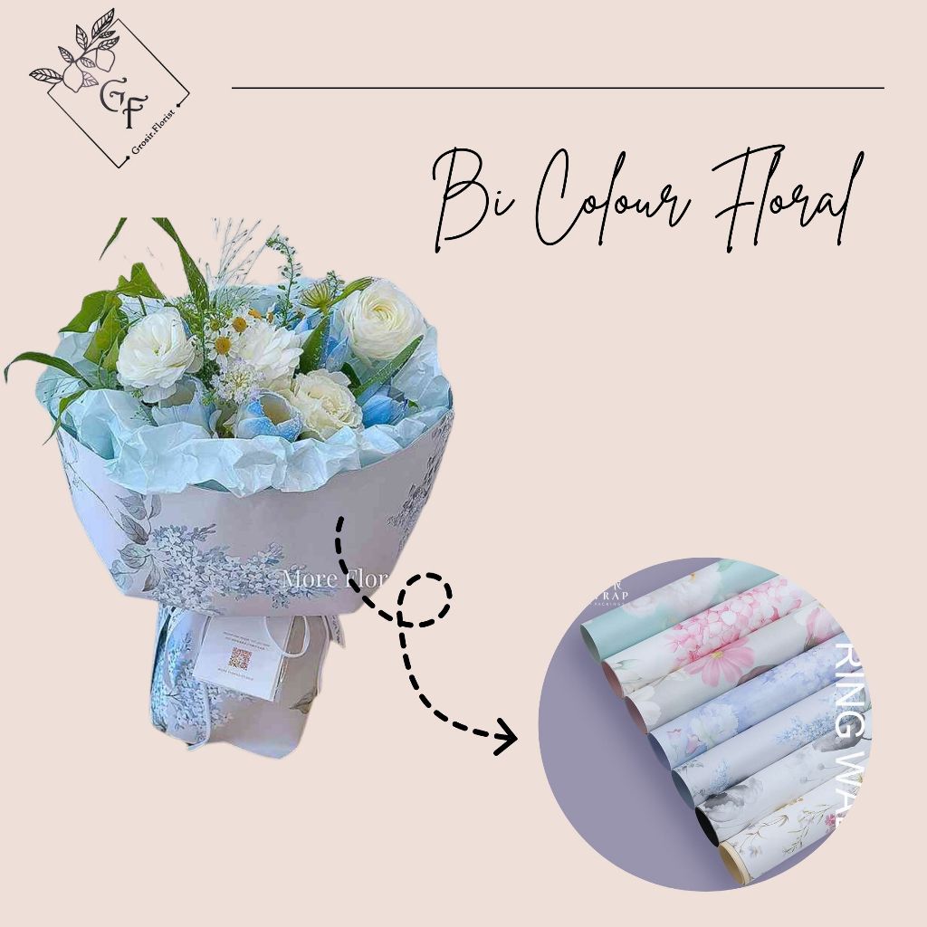 Jual FLOWER BI COLOR FLOWER WRAPPING CELLOPHANE 2 TONE DUA WARNA ...