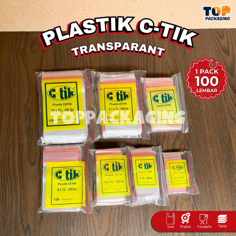 Jual Plastik Klip CTIK Bening Zip Lock 4x6 5x8 6x10 7x10 8x12 8.7x13 ...