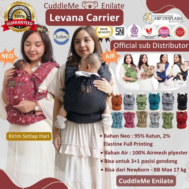 Cuddle Me Levana Carrier SSC Adjustable Stretchy Ringan Empuk Snug Nyaman Ergonomis Gendongan Bayi