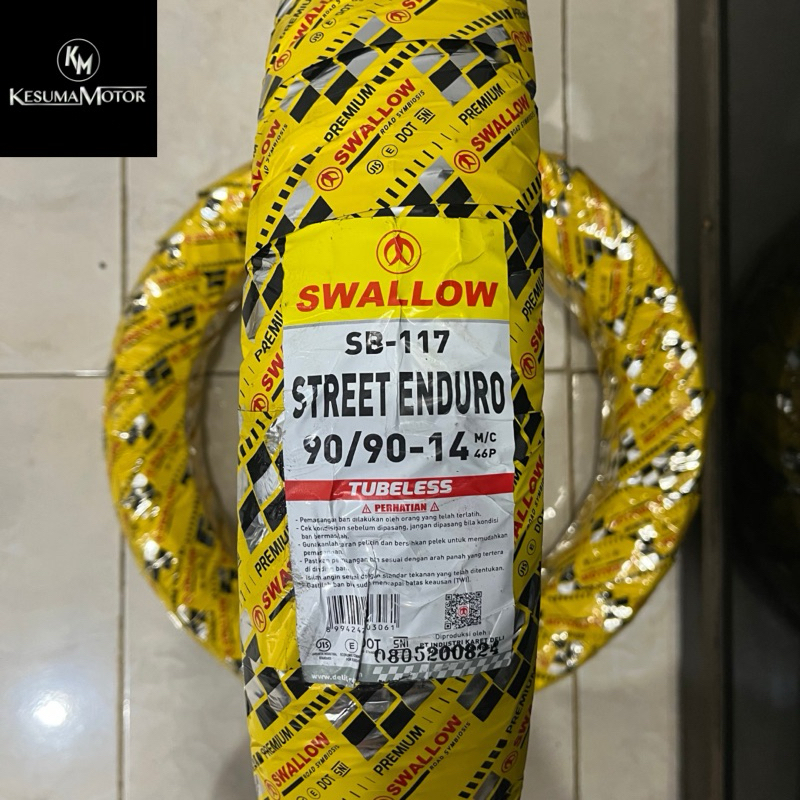 Jual BAN LUAR SWALLOW 90/90-14 STREET ENDURO TUBELESS SEMI RIMBA ...