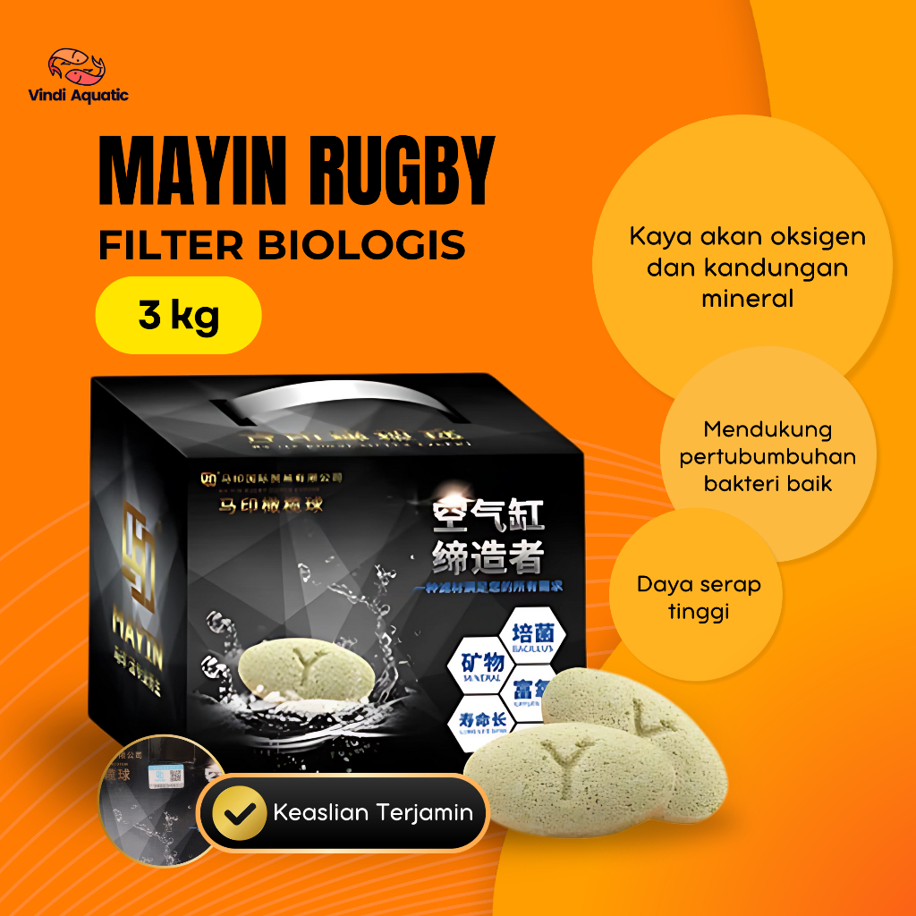 Jual Mayin Rugby 3 kg | Rumah Bakteri Filter Biologis | Ikan Koki Hias ...