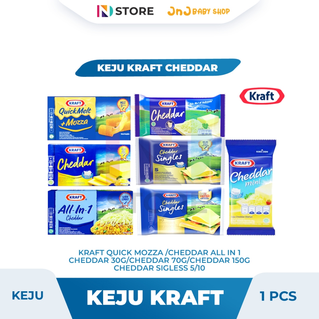 Jual Keju Kraft Quick Melt Mozza/Cheddar All In 1/Cheddar 30g/Cheddar ...