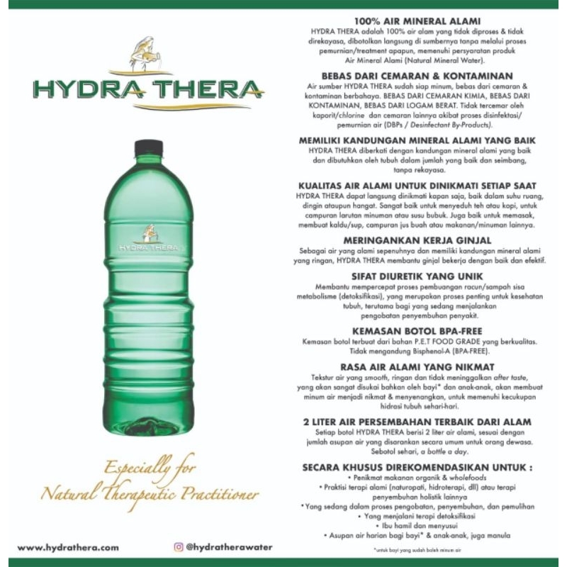 Jual Hydra Thera Natural Mineral Water 2L / Air Minum Mineral Alami ...