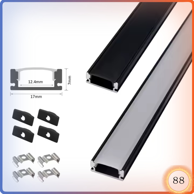 Jual LED Profile Cover Casing Housing LED Strip Rigid Aluminium 1 Meter ...