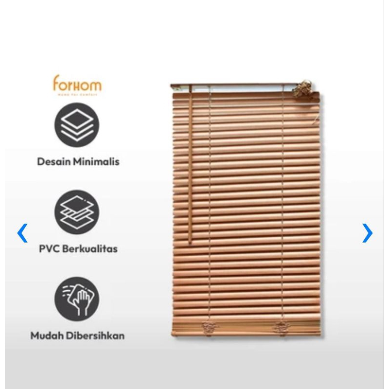 Jual Forhom 120x220 Cm Venetian Blinds 25 Mm - Cokelat | Shopee Indonesia
