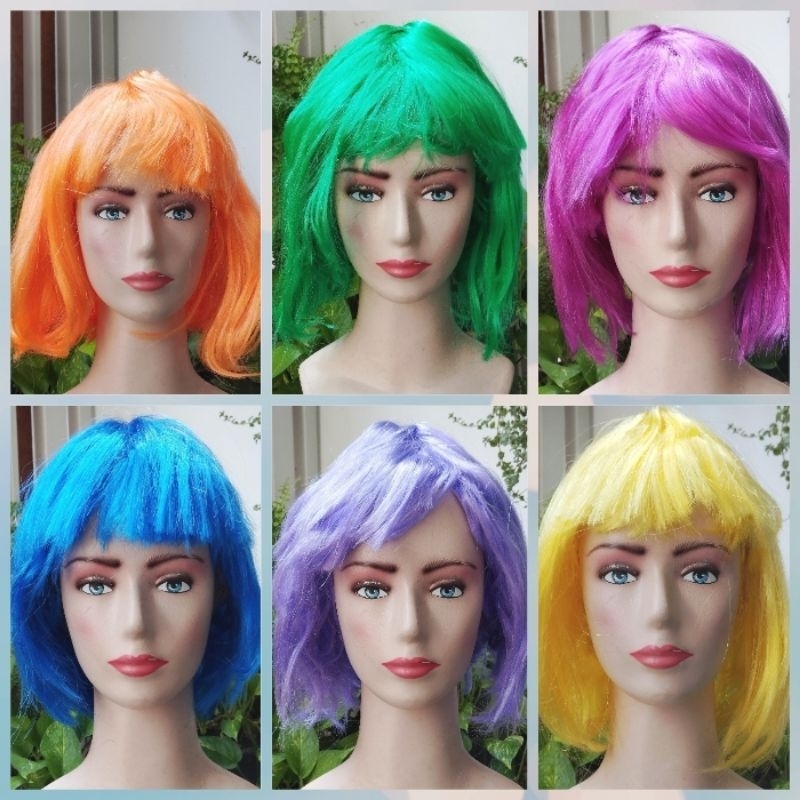 Jual Wig / rambut palsu bop warna warni | Shopee Indonesia