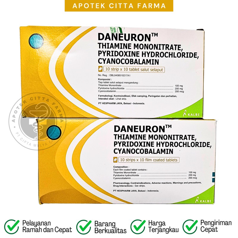 Jual Daneuron Tablet Per 1 Strip @ 10 Tablet - Suplemen Vitamin ...