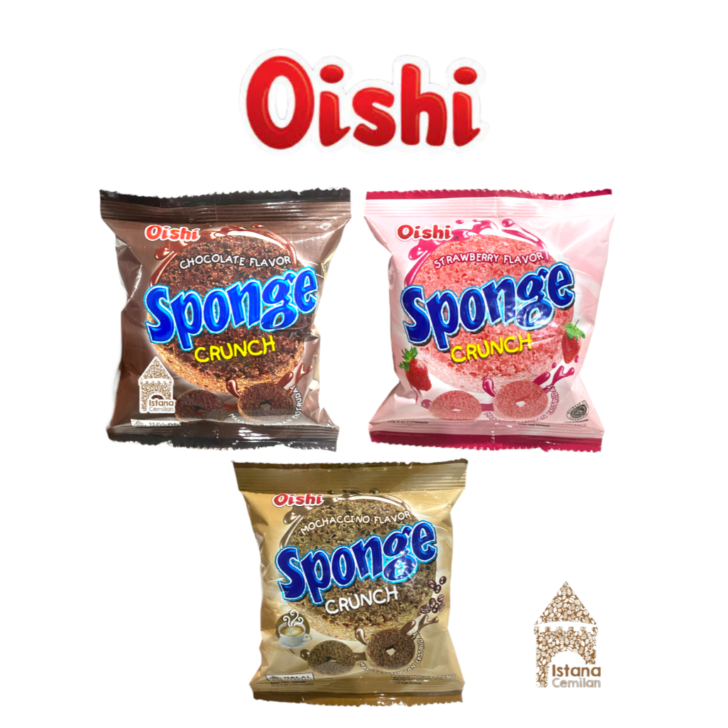 Jual Oishi Sponge Crunch Stroberi / Cokelat Renceng (isi 10 pcs ...