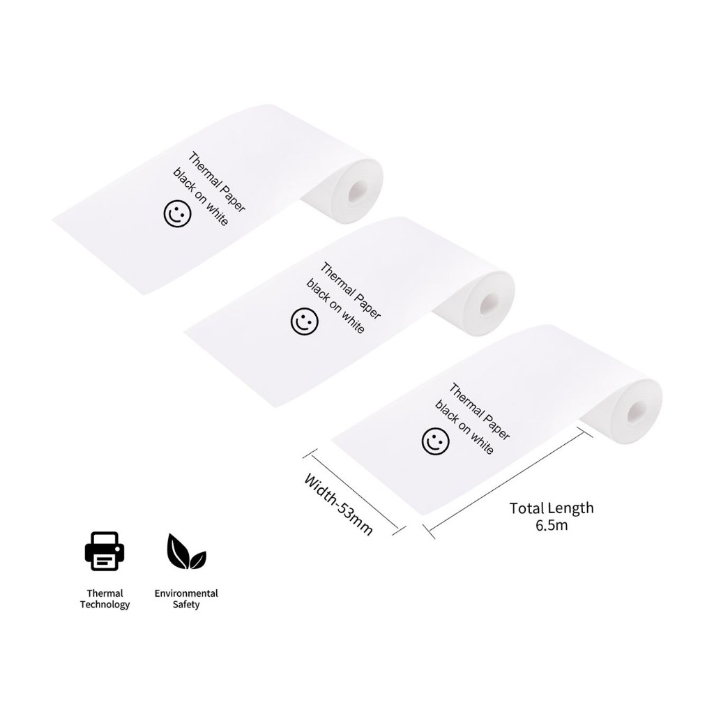 Jual AIMO Thermal Paper 53 mm x 6.5 m Sticker/Non-Sticker Roll Paper ...