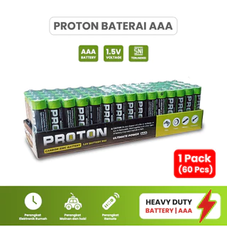 Proton Batu Baterai termurah A3 AAA kemasan 1 slop/60pcs Batre mainan,remote heavy dutty