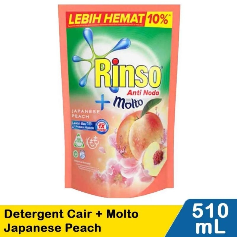 Jual RINSO MOLTO DETERGEN CAIR LIQUID DETERJEN 510ML ALL VARIAN ...
