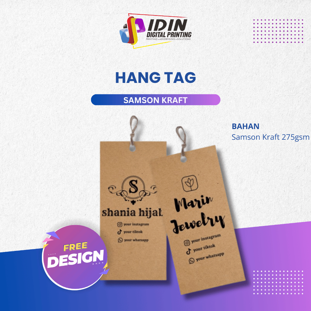 Jual Hang Tag Samson Kraft Rustic Premium Label Hampers Brand Merek ...