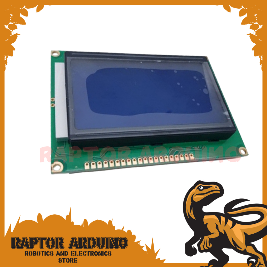 Jual 12864 128x64 Graphic LCD MODULE blue color backlight warna biru ...
