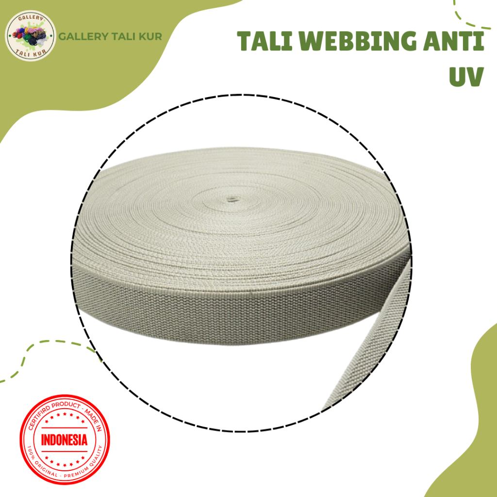 Jual Tali Webbing Cream 3,8 cm x 30 Meter | Webbing Anti UV ...