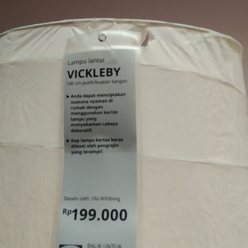 Jual IKEA VICKLEBY lampu lantai kertas tepung floor lamp | Shopee Indonesia