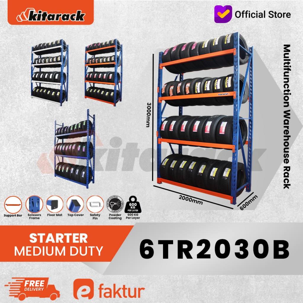 Jual KITARACK Tire Rack 6TR2030 Rak Ban Motor Mobil 600KG Rak Besi ...