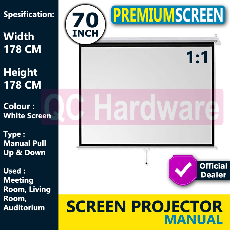 Jual Premium Screen Projector 70 inch Rasio 1:1 - Layar Proyektor ...