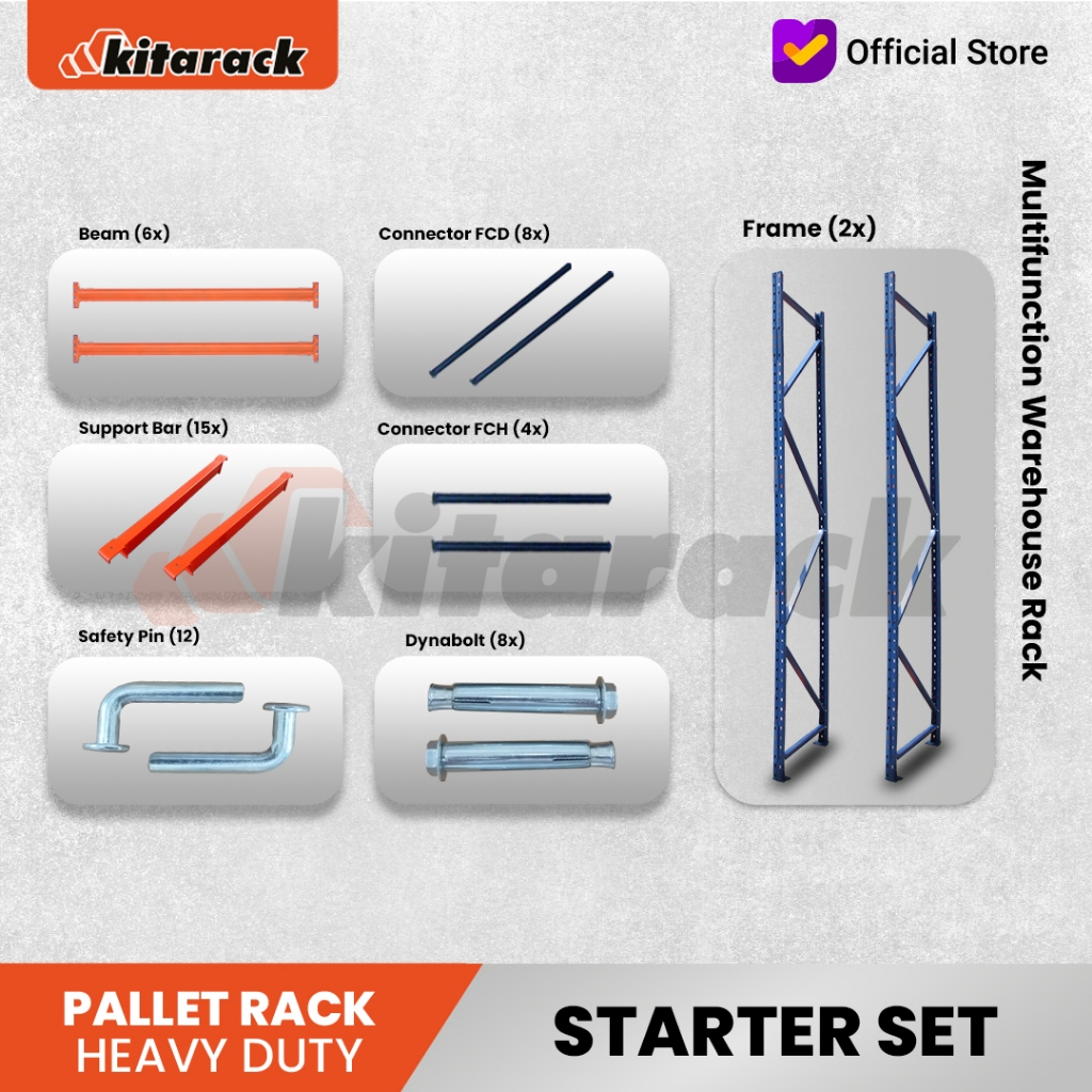 Jual KITARACK Rak Palet 2 TON Pallet Rack Heavy Duty Panjang 2.5M ...