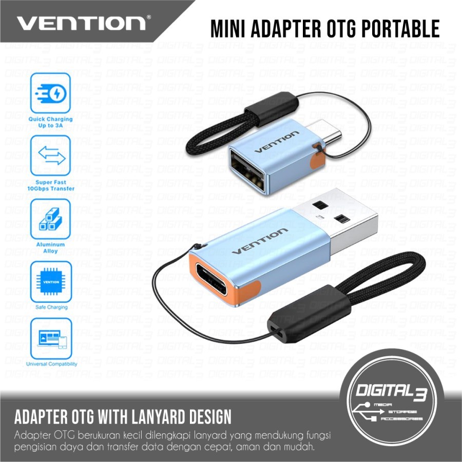 Jual VENTION Mini OTG Adapter Converter CUA / CUB Type-C Male to USB ...