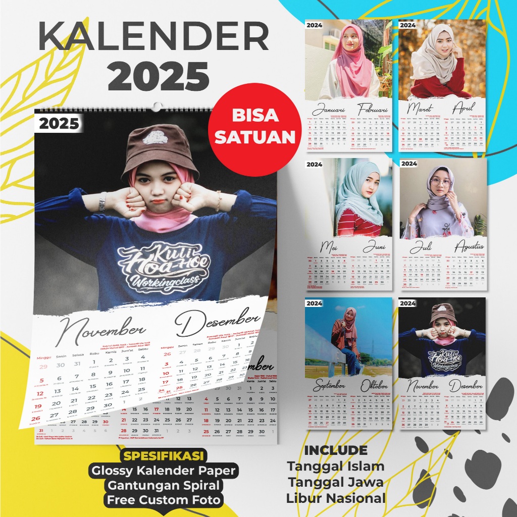Jual Craftpedia Kalender 2025 - 2026 Kalender Dinding 7 Lembar Custom ...